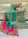Pure Shaffon shirt dupatta four border lcd gota.