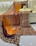 Pure  Shaffon shirt dupatta four border lcd gota.
