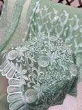 Self embroidery works with sequins 
soft Bamber chiffon
