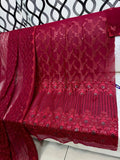 Self embroidery works with sequins 
soft Bamber chiffon